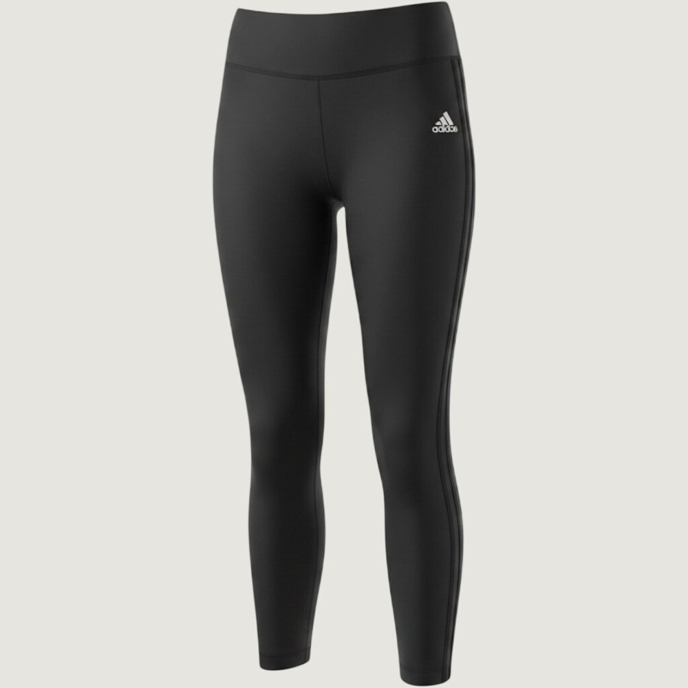 Adidas Climate Leggings Womens Small Black 3-Stripe High Rise Cropped Athletic